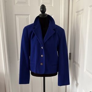 Harvé Benard Vintage Royal Blue Wool Blend Blazer